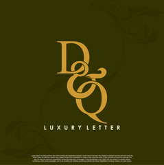 DQ logo initial vector mark Gold color.
