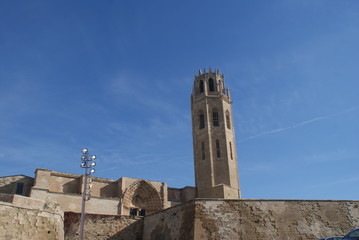 Fototapeta na wymiar Lleida is big old city in Catalonia, Spain