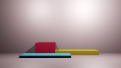 Abstract 3d rendering stage composition, 3d illustration cute background.