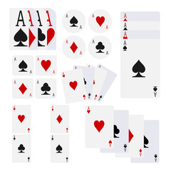 Casino playing cards. Diamonds, Hearts, Clubs, Spades. Vector illustration