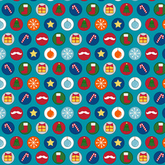 Christmas icons pattern with blue color ground.
