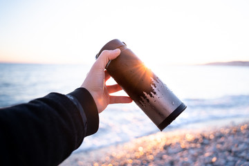 man with a bottle of water