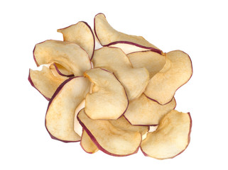 dried apples, apple chips on a white background
