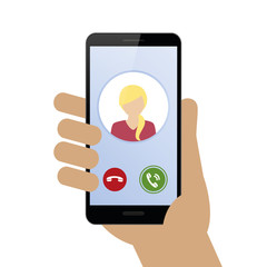 person calling with smartphone avatar isolated on white background vector illustration EPS10