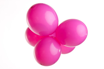 pink balloons isolated on white
