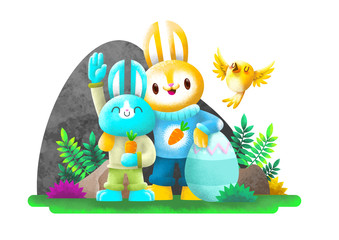Easter Bunny Background Illustration