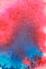 Abstract watercolor background in pink and blue colors.