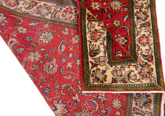 Old and modern Persian Colourful Arabesque and handmade carpet, rug gelim, patchwork, and Gabbeh...