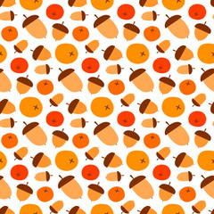 Fototapeta premium Seamless pattern with acorns. Vector illustration.