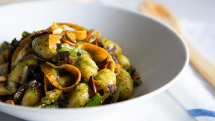 Gnocchis with vegetables and pesto