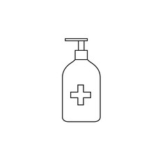 Disinfection. Hand sanitizer bottle icon, washing gel. Vector illustrationDisinfection. Hand sanitizer bottle icon, washing gel. Vector illustration	
