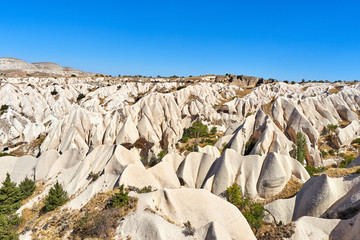 White rocks at the valley in Cappadocia