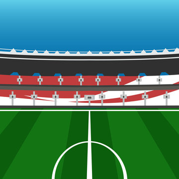 football field with tribune stadium illustration