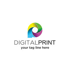 digital print logo template vector.