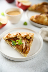 Homemade apple pie with cinnamon