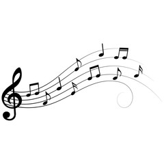 Music notes, abstract musical design elements, isolated vector illustration.