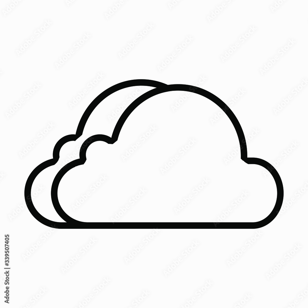 Poster cloud vector icon isolated minimal single flat linear icon for application and info-graphic. commerc