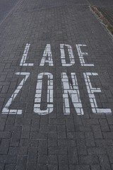 Loading zone marked on a street
