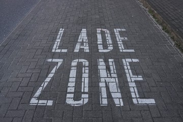 Loading zone marked on a street