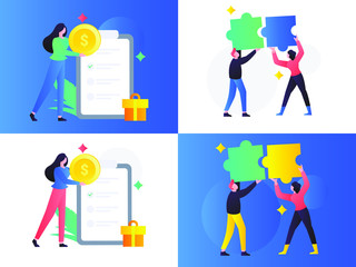 vector illustration of a woman with a bag