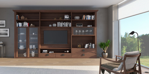 Oak wood Living room with lots of light and space