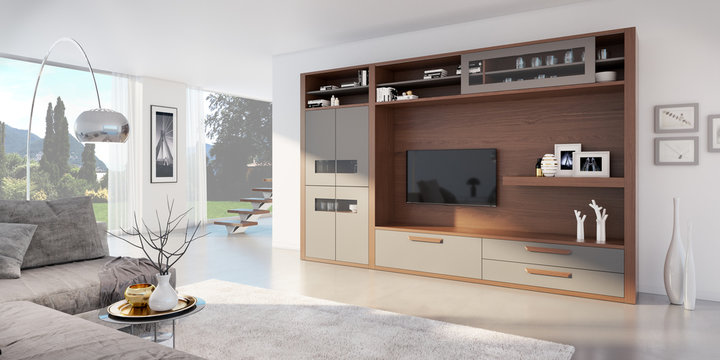 Oak wood /  vison Living room with lots of light and space