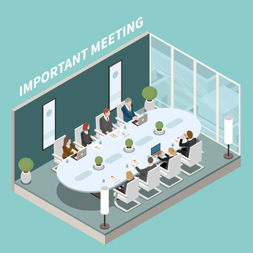 Meeting Room Isometric Composition 