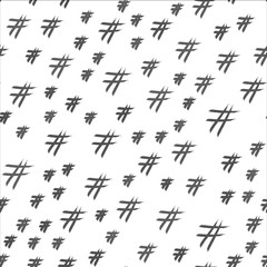 Seamless pattern with hashtag grid pattern on a white background.