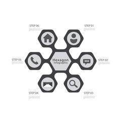 Hexagon Diagram Infographic Template 