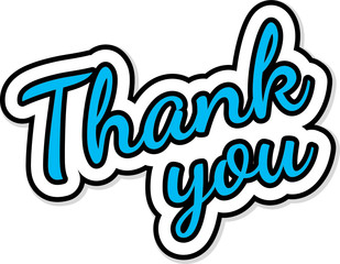 "Thank you" lettering text sticker