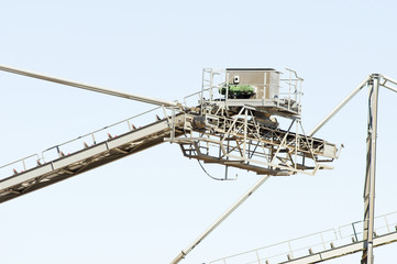 Part of a conveyor belt of a sand extraction installation In Nijmegen, Netherlands