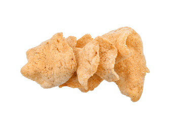 Fish crackers on white background