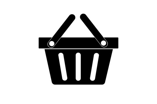 Vector food basket icon. Shopping in stores.