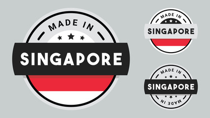Obraz premium Made in Singapore collection with Singapore flag symbol.