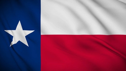 Obraz premium Flaga Teksasu macha animacją 3D. Flaga stanu Teksas na wietrze. Grafika trójwymiarowa Macha projekt flagi.