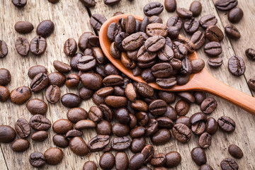 brown coffee, roasted coffee beans, can be used as a background