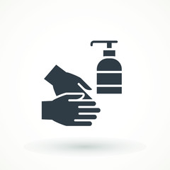 Disinfection. Hand soap flat icon. Hand sanitizer bottle icon, washing gel. Anti-Bacterial Sanitizer Spray gel dispenser hygiene Health care