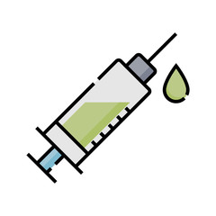 syringe icon design color line style