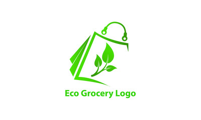 grocery and online shop logo design vector