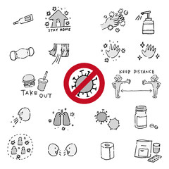 感染症　アイコン　モノクローム