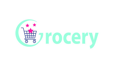 grocery and online shop logo design vector