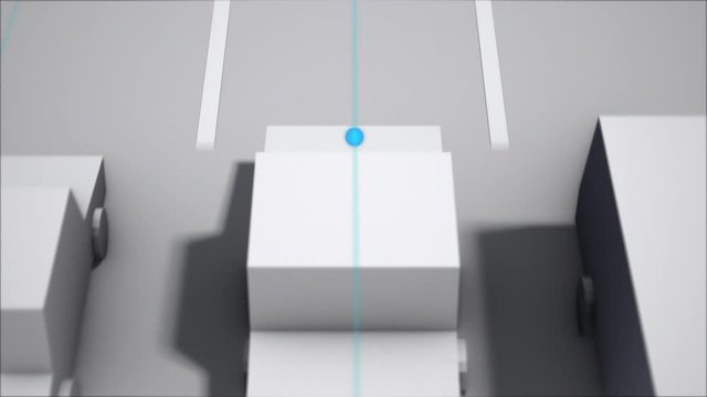 3D-Animation of car connectivity on a street