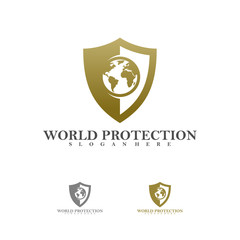 World Shield Logo vector template, Creative Shield World logo design concepts