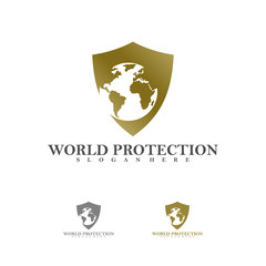 World Shield Logo vector template, Creative Shield World logo design concepts