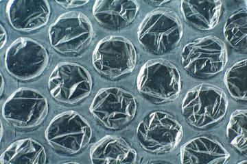 Makro, Blasenfolie aus Plastik, nylon, Verpackungsmaterial