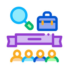 people finish research icon vector. people finish research sign. color symbol illustration