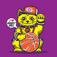 Fortune Lucky Cat Basketball Lover