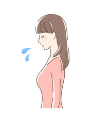 悲しむ女性の横顔