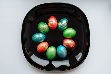 Coloured easter eggs