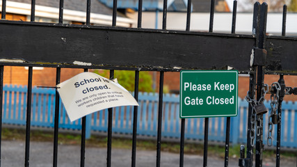 School closed during COVID-19 pandemic lockdown
